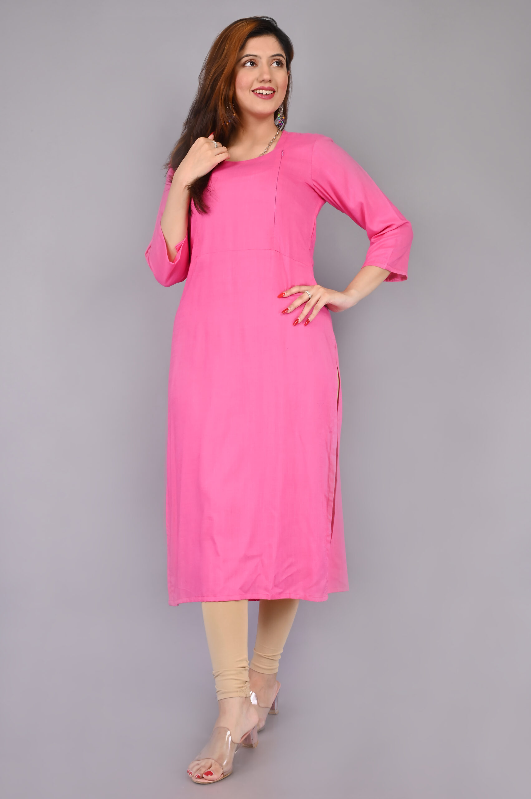 Buy ADTFS Nayra Cut Kurti for Women and Girl's Rayon Printed Single Fesival  Nayra Cut Pink Kurti | Attractive Trending Design Side Cut Summer Special  Kurti Online at Best Prices in India -